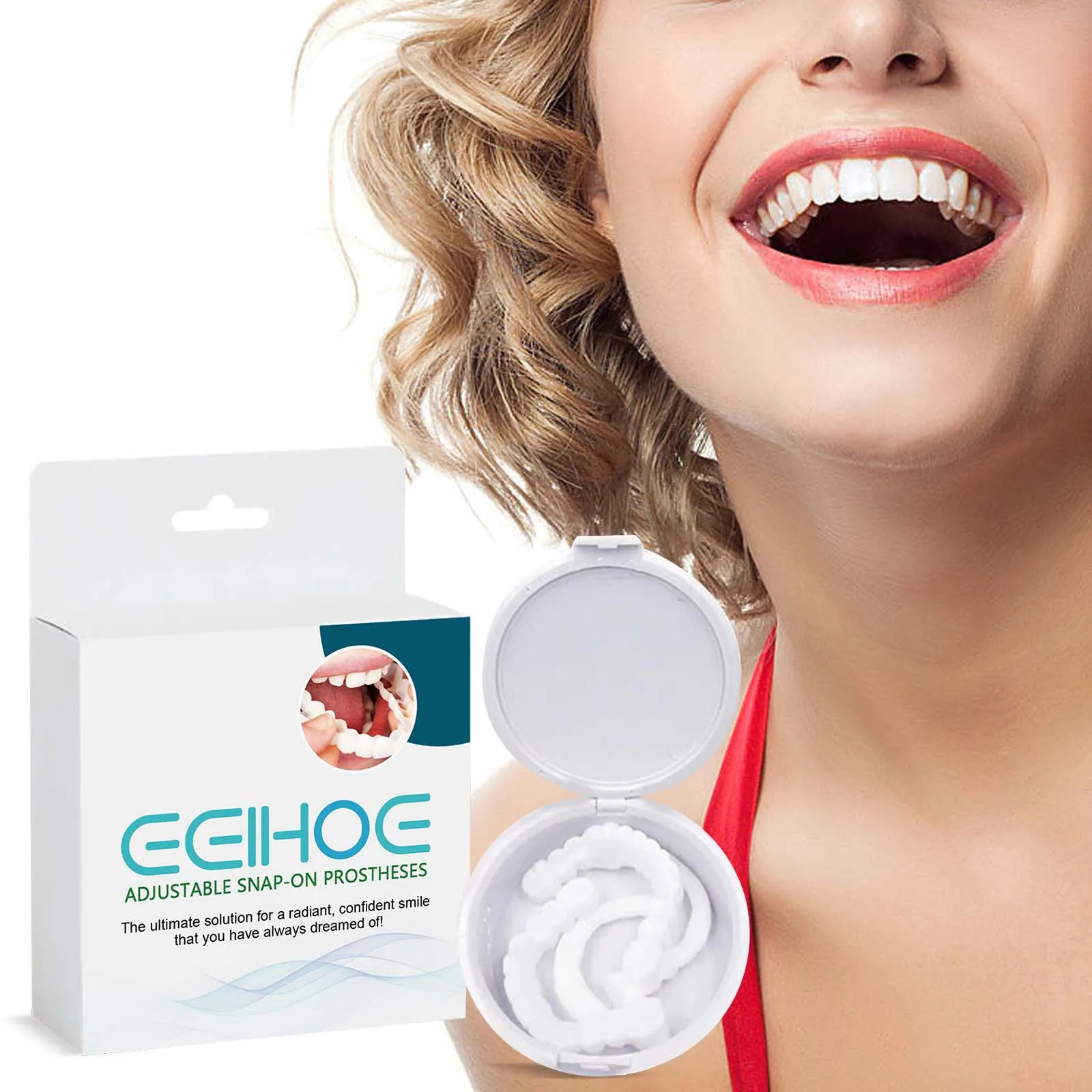 Adjustable Snap-on Dentures Simulation BracesFake Teeth Comfortable Veneer Cover The Imperfect Teeth Strips and Fake Brace 250306
