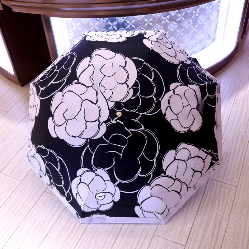 Sunshade Umbrella Camellia Three fold Fully Automatic Sun Protection and UV Protection Sun Umbrella Dual purpose Sunny Umbrella