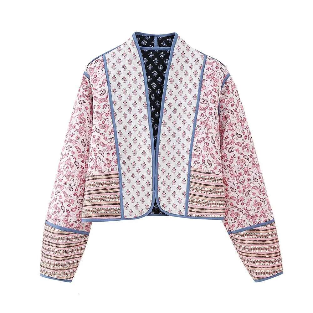 hoodie Pb&Za 2023 Autumn/Winter New Romanticism Design Sense Two Sides Wear Spliced Cotton Dress Versatile Short Loose Coat jacket