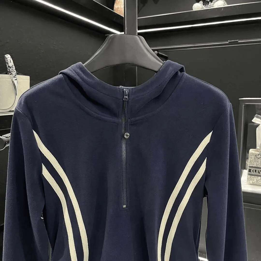 hoodie Autumn Style High-End Contrasting Color Long-Sleeved Sweatshirt For Women With Versatile Slim T-Shirt Top Hooded Hoodie jacket