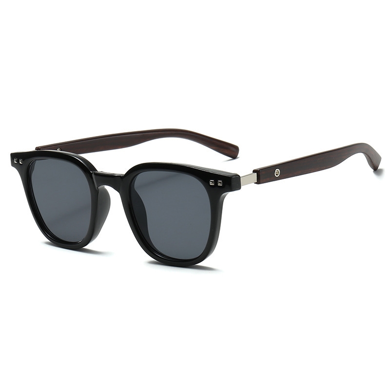 Wood grain leg rice nail sunglasses for women Europe and the United States ins wind sun glasses for men sunscreen UV sunglasses 2025