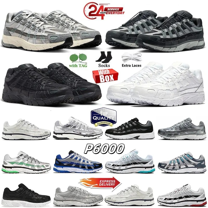 Designer Shoes P6000 trainer P 6000 Men Women Sneakers Metallic Sier Triple Black White Anthracite Grey Outdoor Sports Trainers Casual Running shoes
