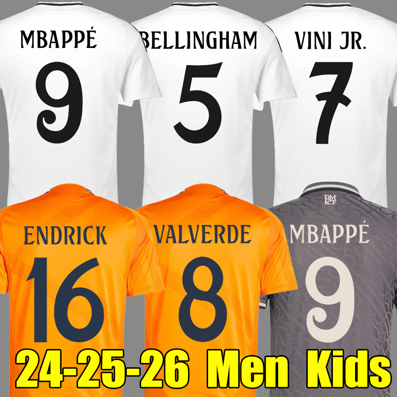 24 25 26 MBAPPE BELLINGHAM soccer jerseys VINI JR REAL RODRYGO MADRIDS ENDRICK Home Away football shirts 2025 2026 MODRIC third fans player version men kids women kit
