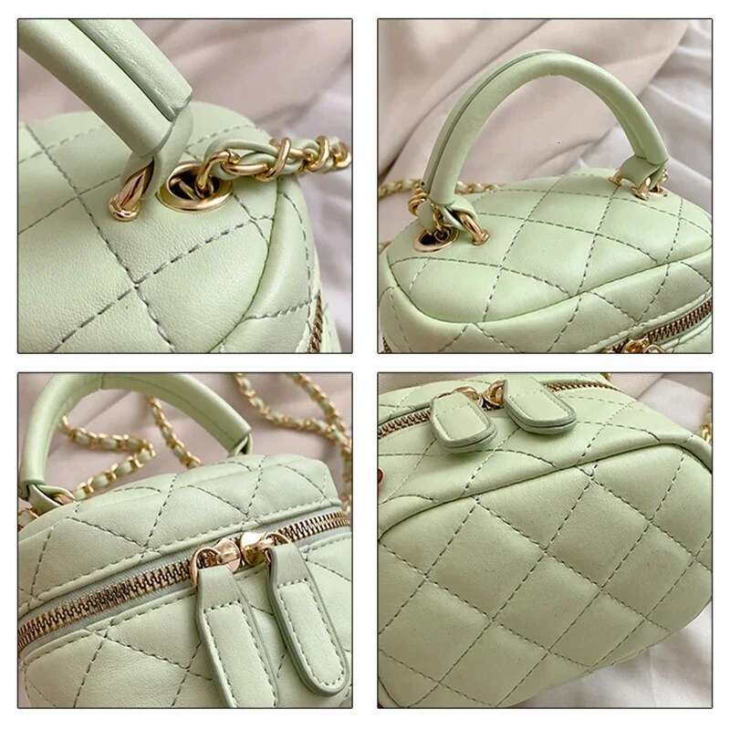 new handbag black PU trend leather girl bucket bag metal leisure chain designer women s small crossbody bag coin wallet trendy shoulder bag