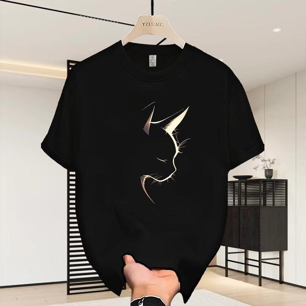Light Luxury White Summer Short Sleeved Designer T-shirt American Fashion Brand Trend Pure Cotton T-shirt Men's 2025 Top