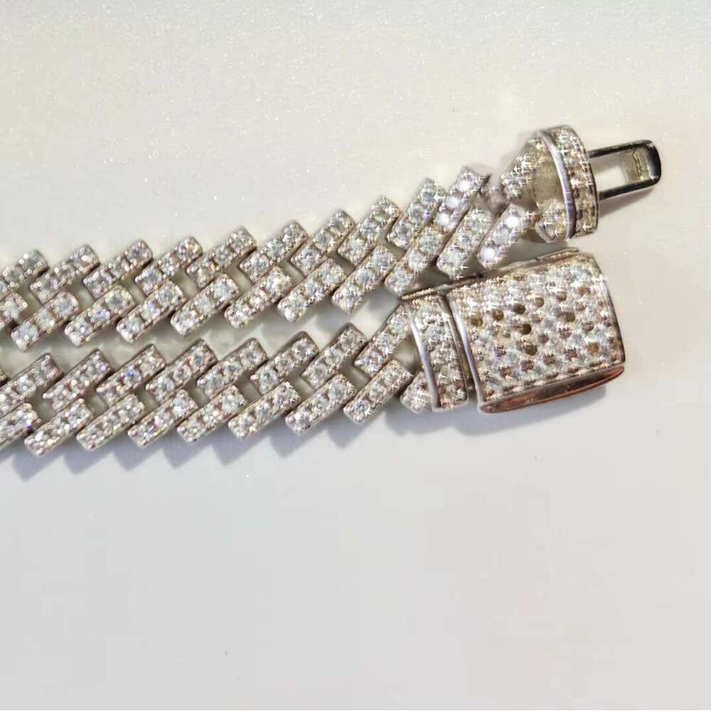 8MM Sterg Moissanite k Punk Cuban Chain Hip Hop Sier Necklace Bracelets