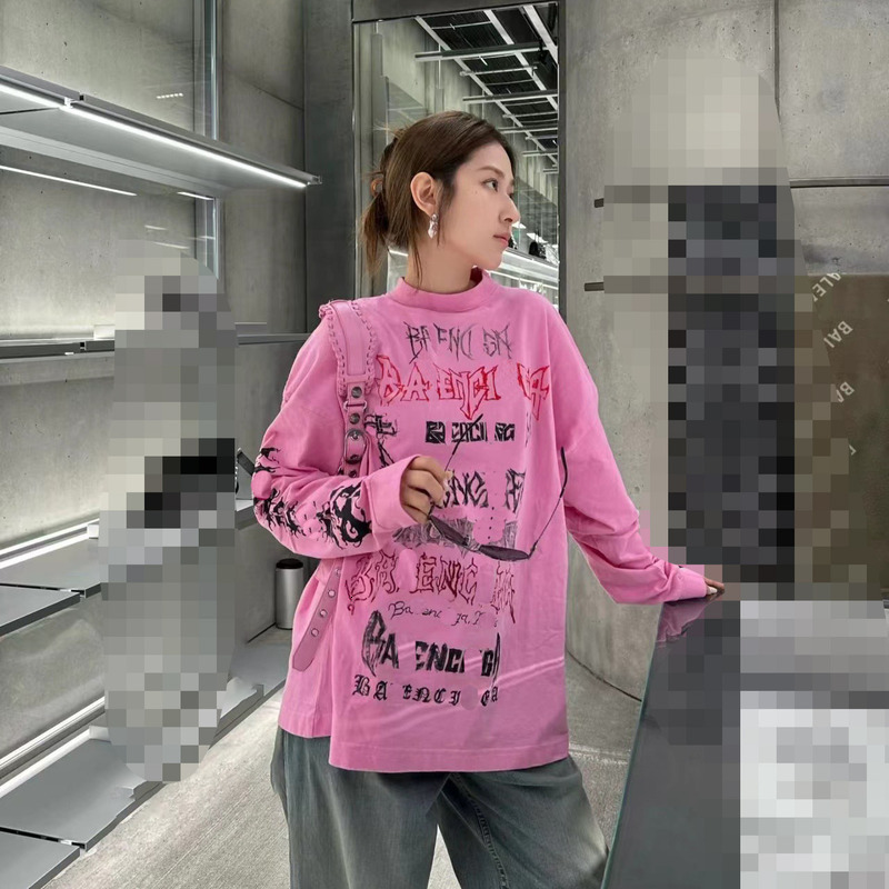 High Version Paris B 24 New Limited Printing Year Of The Loong Long Sleeve Men's And Women's Loose T-Shirt Top