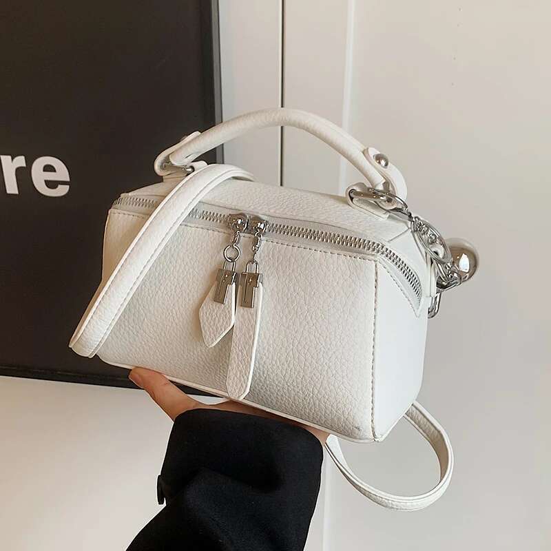 new classic black square designer women s handbag autumn new multifunctional small shoulder crossbody bag with elegant spherical pendant trendy should