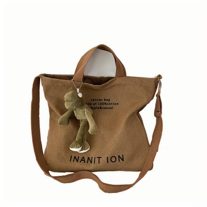 Japanese for men and women washed canvas thickened handbag large capacity trend urban art student crossbody NEW hot bag 2025s