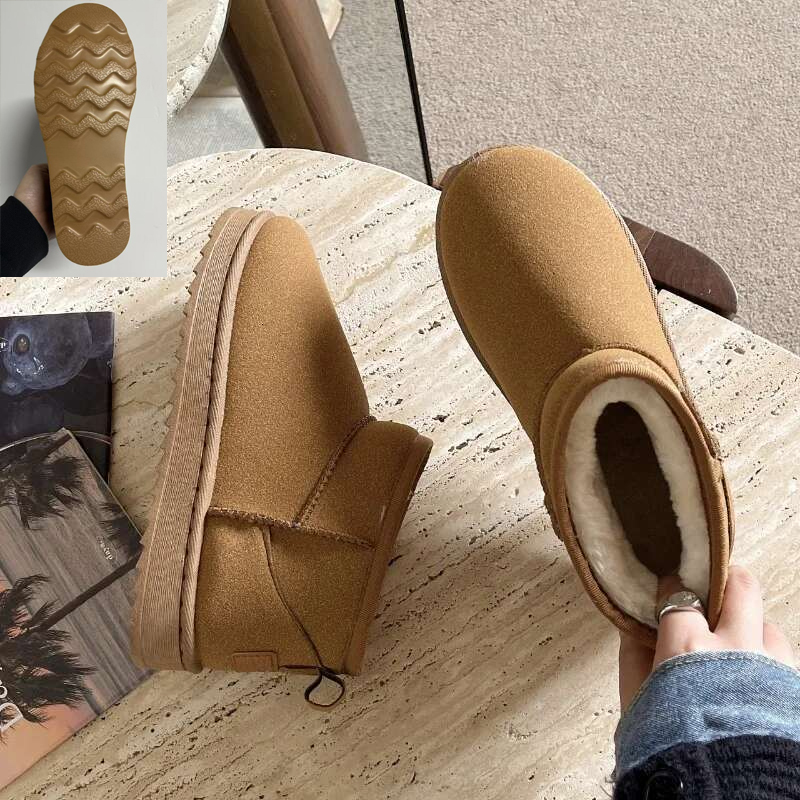 2024 New Women Winter snow Boot Designer Australian Platform For Leather Warm Ankle Fur Booties Boots kid shoes with Anti-slip soft sole
