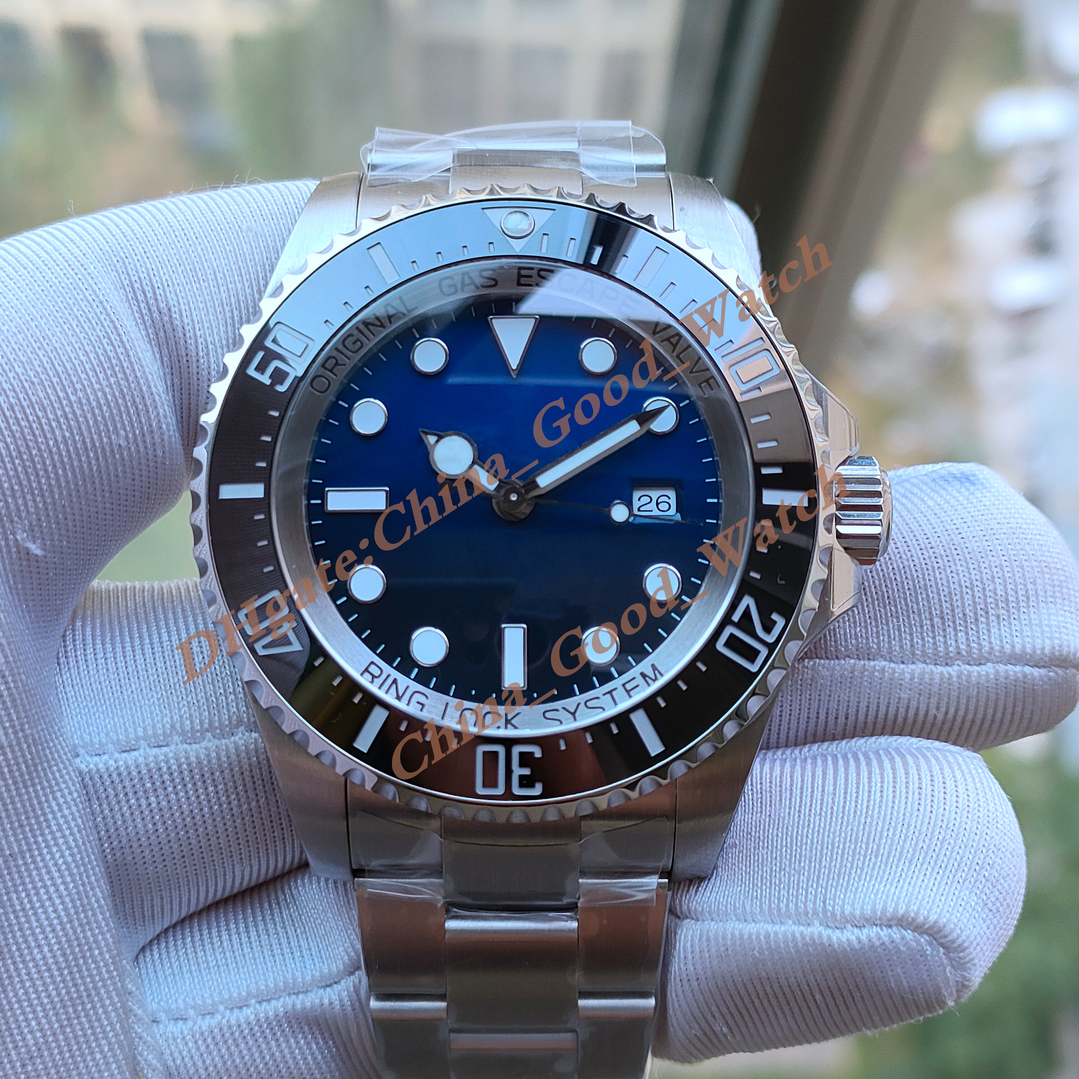 BP Factory Mens Watches 136660 Sea-Dweller 44mm Automatic Cal.2813 Movement Mechanical Ceramic Bezel Date Watch Stainless Steel Strap bpf Men's Wristwatches