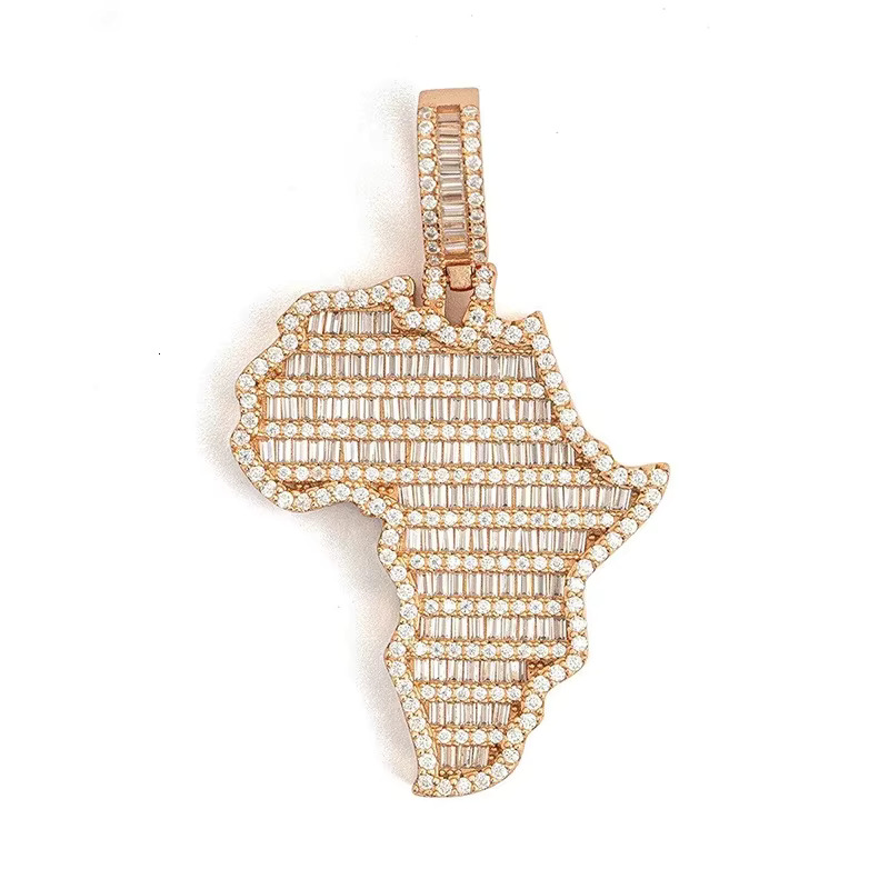 Hip Hop Jewelry Pass Diamond Tester Bling Large 2.25 Inches Iced Out Baguette Moissanite Africa Pendant for Chain Men Women