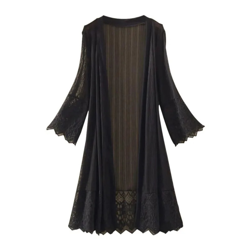 Womens Sun Protection Casual Lace Loose Clothing Summer Cardigan Blouse Shirt Tops Covers 250305Z