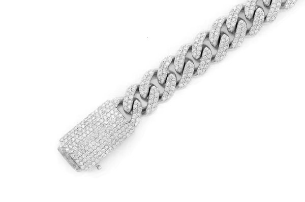 Hip Hop Trend Personalized Cuban Link Diamond Bracelet Wholesale Sterling Silver of Mens and Womens Moissanite Bracelet