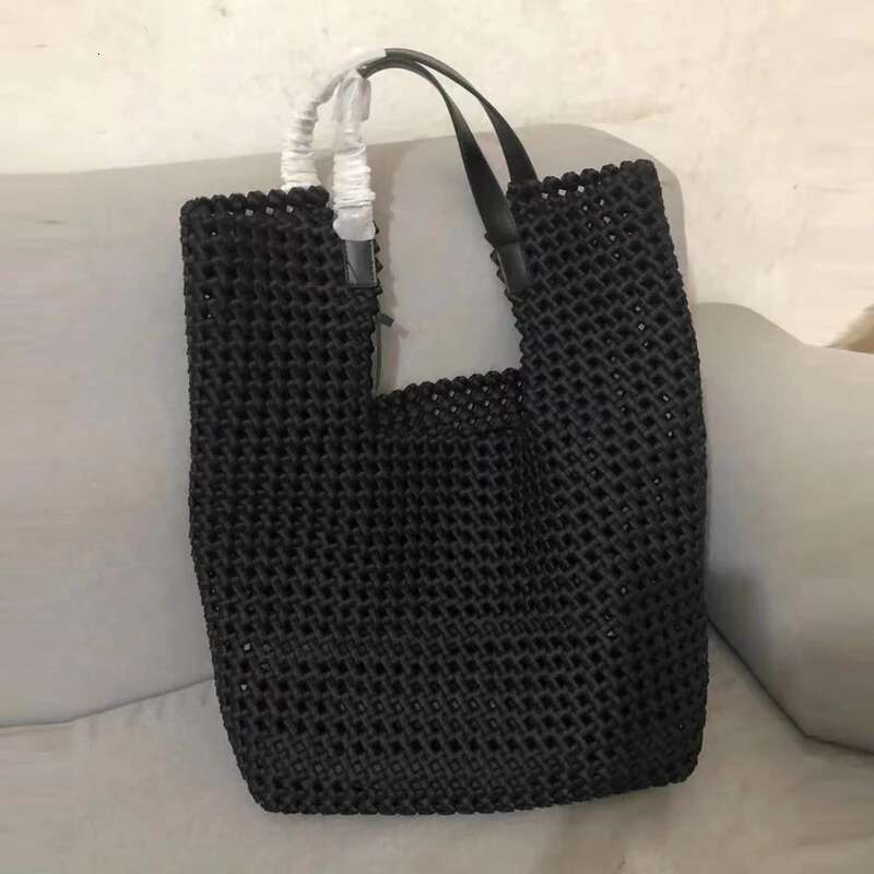 Genuine Leather Tote For Women Designer Handbags 2023 New In Cowhide Weave Hollow Out Large Capacity Shoulder Bags
