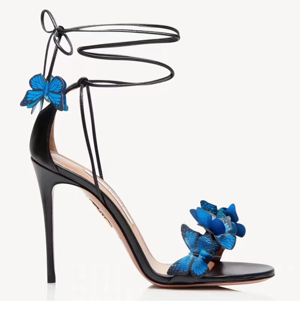 2025 Spring/Summer New Strap Butterfly High Heels Women, Small Yellow Heels, Versatile and Sexy One Belt Sandals for Women ddmykukumalu
