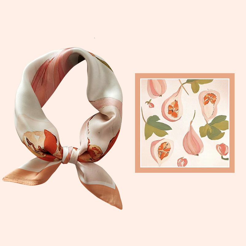 Silk Scarf Women Toolbox Print Square Scarves Head Echarpes Silk Foulards Femme Wraps Beach Shawl Bandana Lady Hijabs 90CM 240314