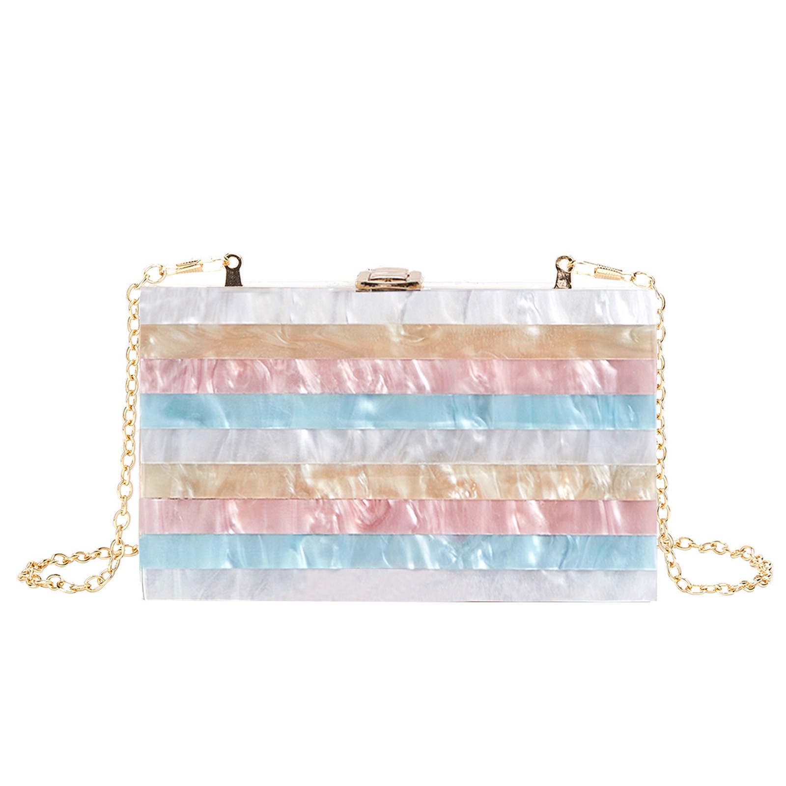 Marble Pearl White Striped Acrylic Box New Clutches Evening Bags For Women Wedding Party Female Handbags Bridal Clutch Bag 240906