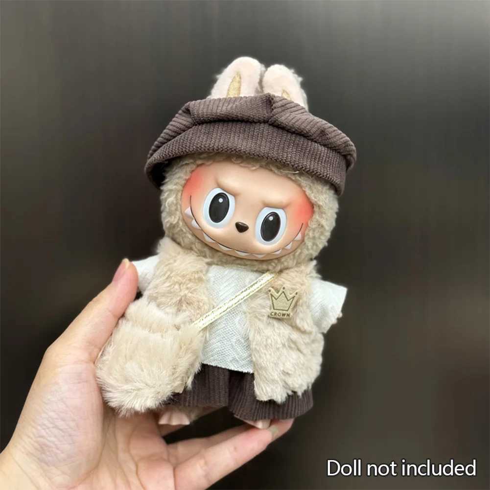 Mini DollS Clothes Outfit Accessories For 15-17cm Labubu Idol V1 V2 Retro Style Hat Set Artistic Style Small Painters ClothingC250310