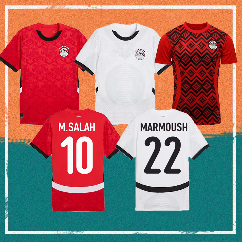25/26 M.SALAH Egypt Soccer jerseys 2025 MARMOUSH M.TREZEGUET IBRAHIM M.ATEYA soccer shirts N.MAHER ZALAKA A.KOUKA national team Kids Kit Football Uniform