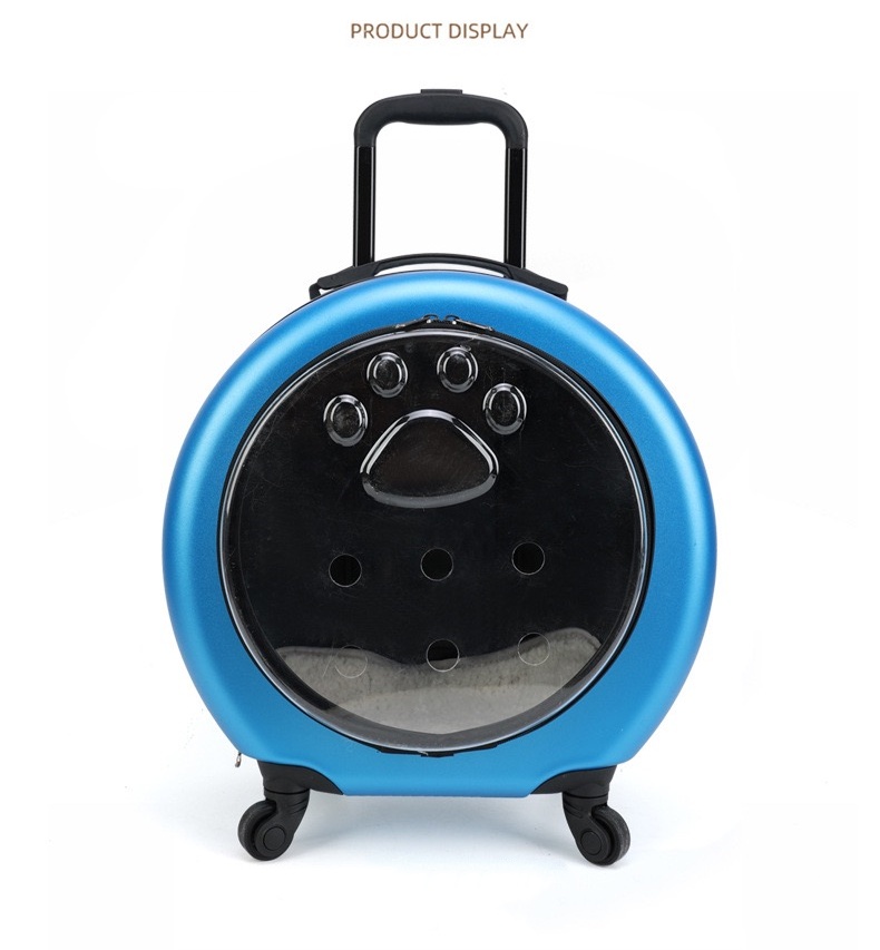 Pet suitcase, transparent bag, portable outdoor box, cat and dog bag cart, small pet suitcase Free shipping