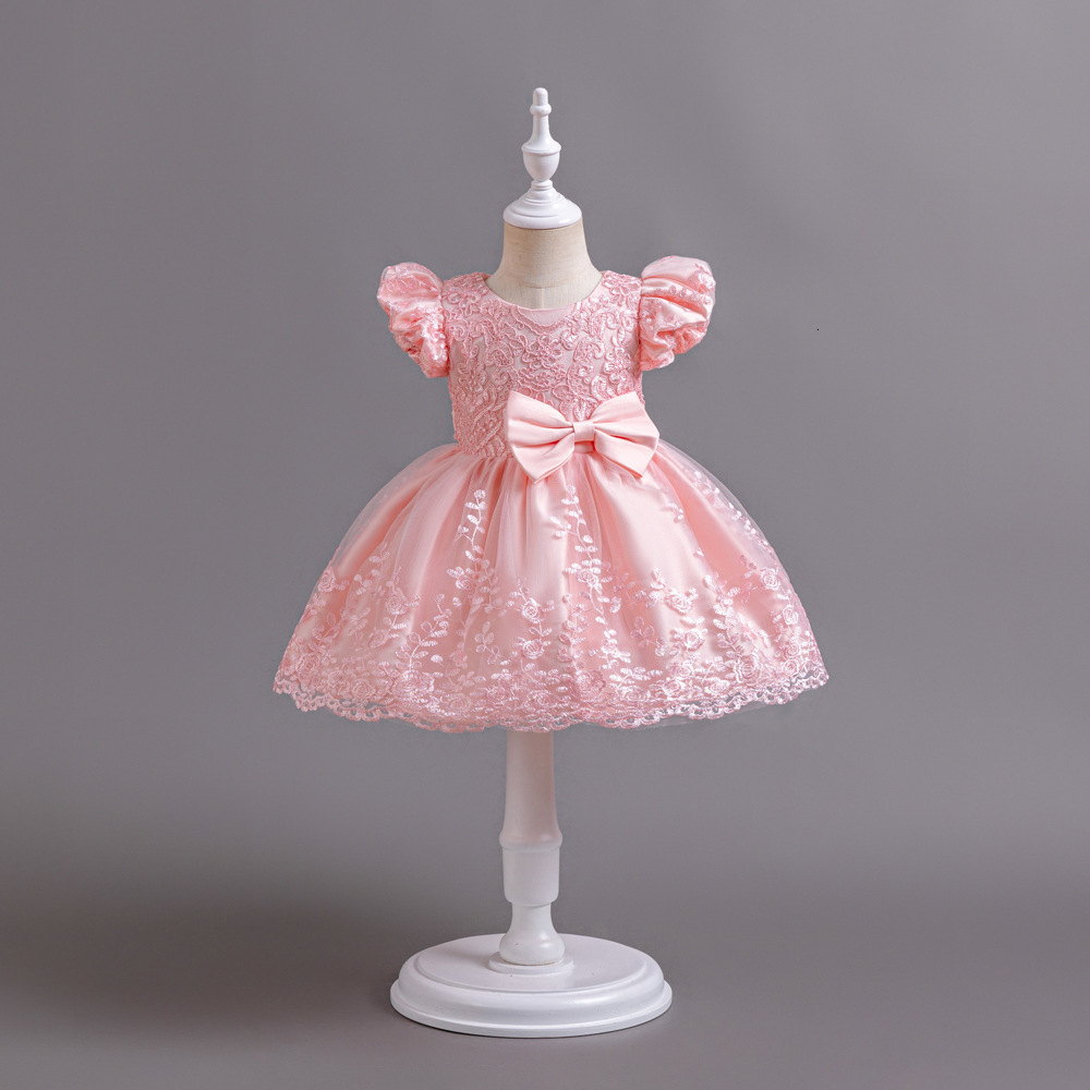 New childrens dress girls dress lace puffy veil piano performance princess dress 240322