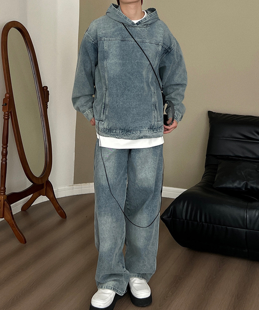 Men's T-Shirts American street Y2K Harajuku Retro Hooded Cowboy short sleeved hip-hop fashion casual T-shirt 241024