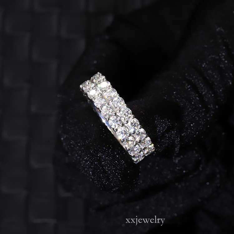 RTS Cuban Ring Iced Out Round Brilliant Cut Moissanite Dia Sterg Sier Gold Plated for Hip Hop Life
