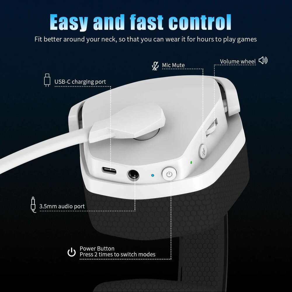 NUBWO G06 2.4G Dual Wireless Headset 5ms Low Latency 7.1 Surround ENC Mic For PC PS4 PS5 Gaming Bluetooth Headphones