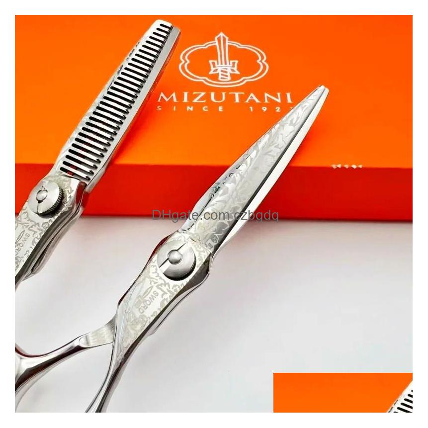 Hair Scissors Mizutani Professional Reverse Blade Thinning Shears 440C Steel A Barbers Tool For Cutting 6Inch7Inch 240808 Drop Deliver Otj9K S2563