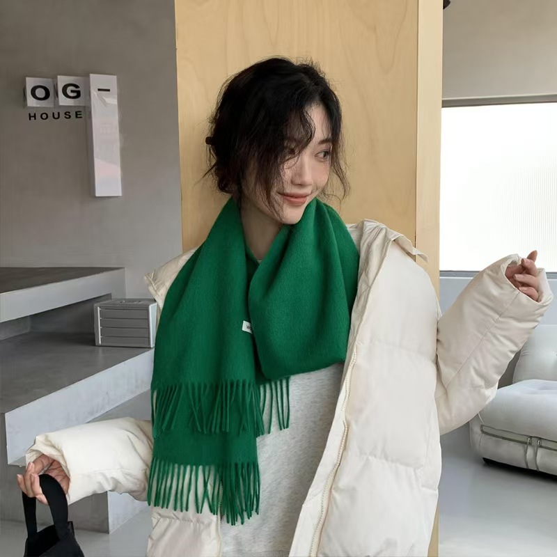 K092 Warm wool ~ candy color solid wool scarf winter ins all-match warm neck shawl Korean style new