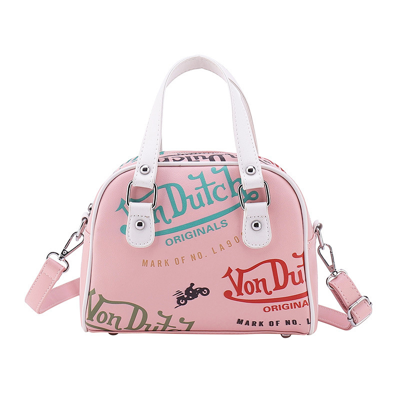 New women's bag color contrast shell bag fashion letter print single shoulder crossbody handbag 2025s