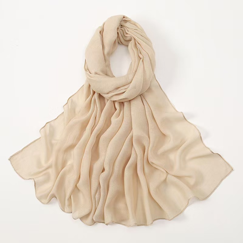 T256 thin modal single color thin edge breathable cotton shawl cotton and linen women's scarf headscarf