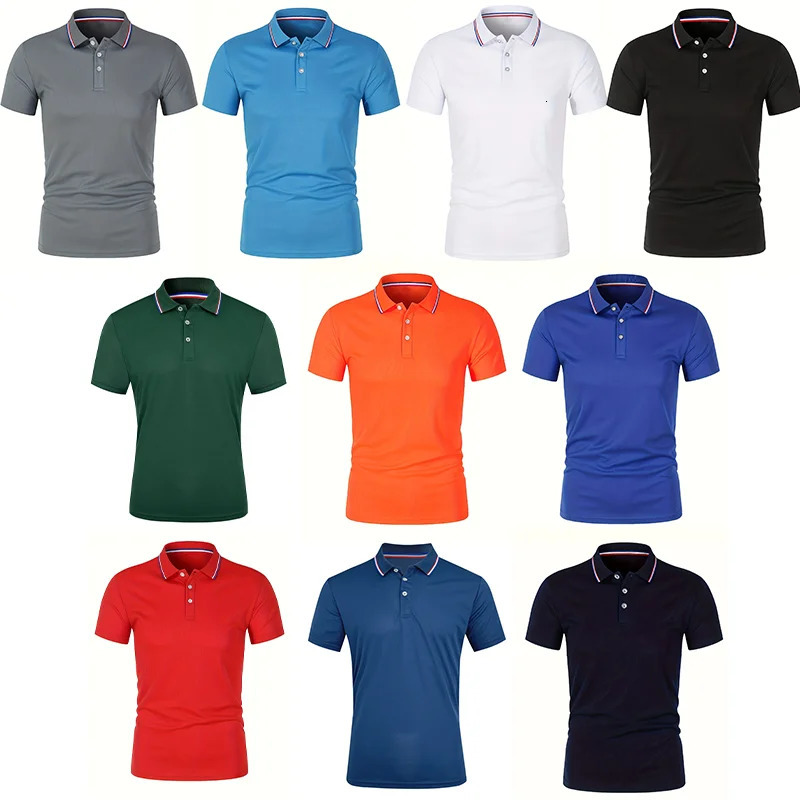 Summer Men Office Business Polo Shirt Spring Pure Solid Casual Short Sleeve Golf Shirt Breathable Unisex Shirt Drop 250228