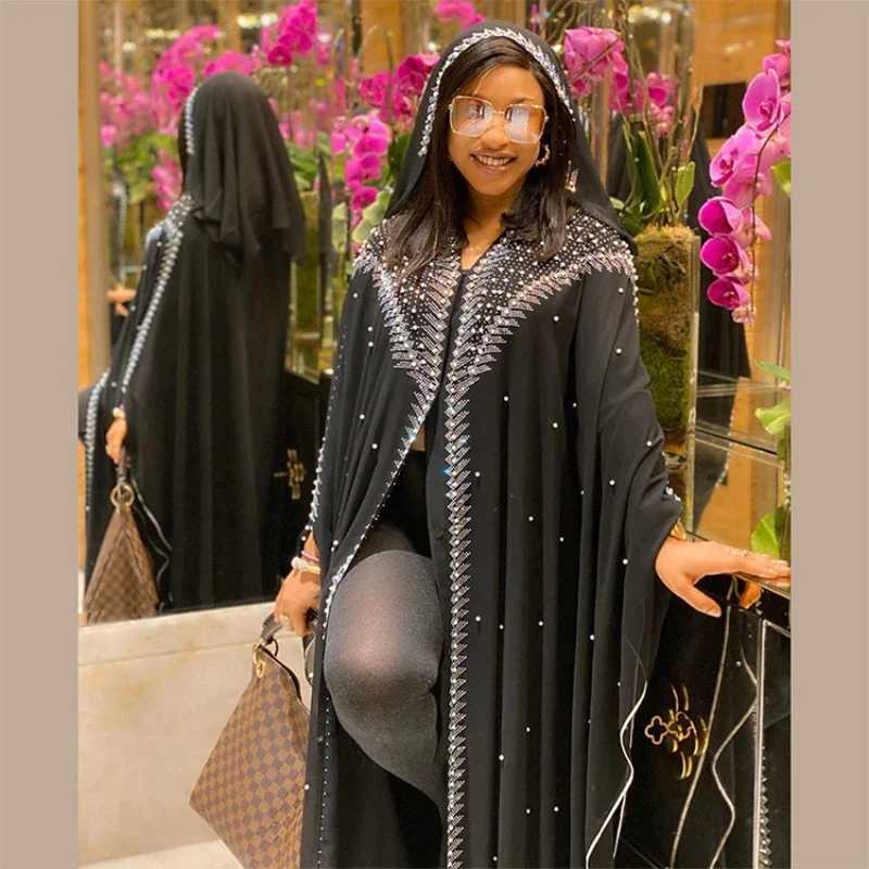Luxury rican Dresses for Women 2023 New rican Clothing Dashiki Abaya Dubai Robe Evening Long slim Dress Hood CapeXJ250310