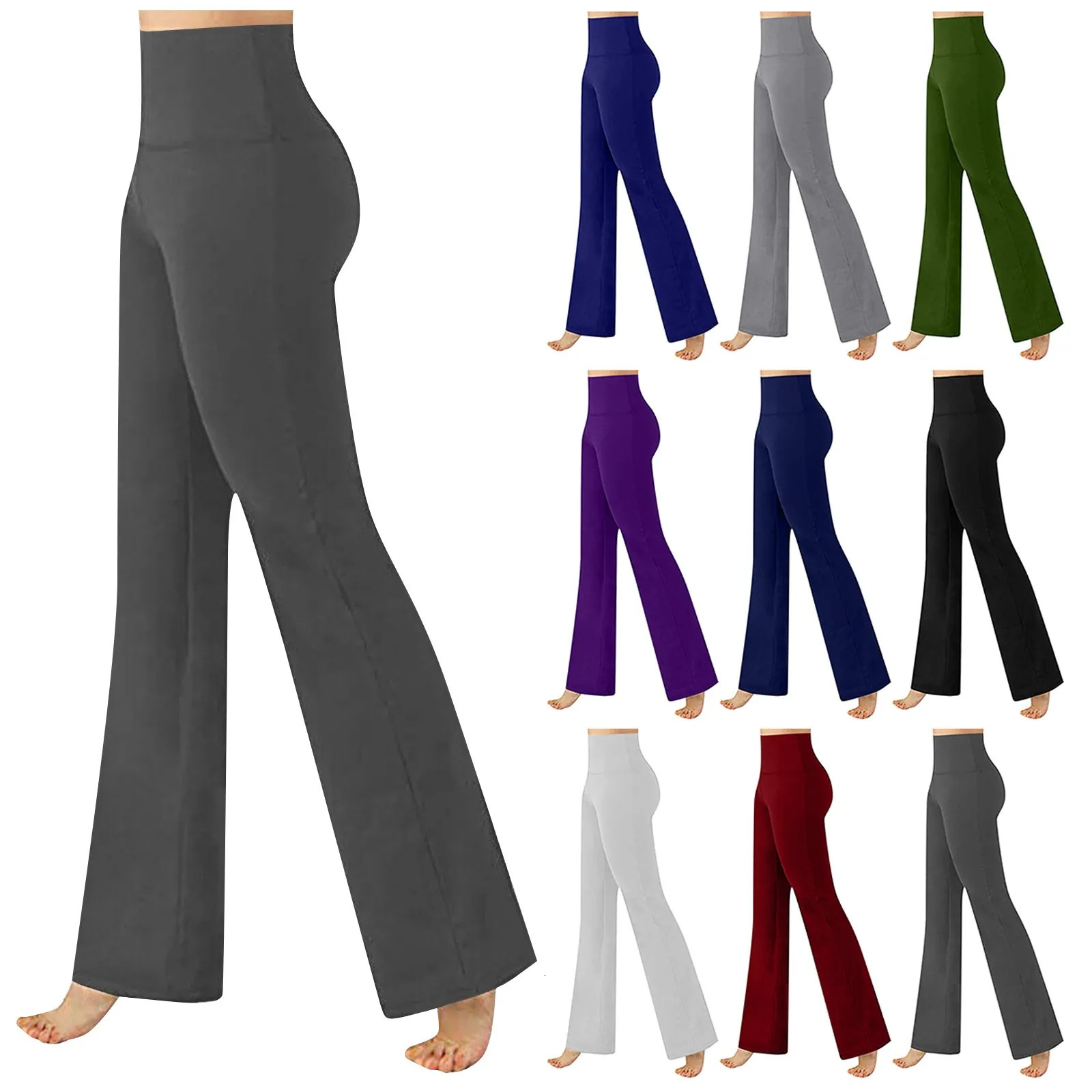 Pants Womens Trousers Loose Fitting Sexy Wide Leg Casual Pants Stretchy Solid Color Sports Yoga Breathable Pants 2024 250305