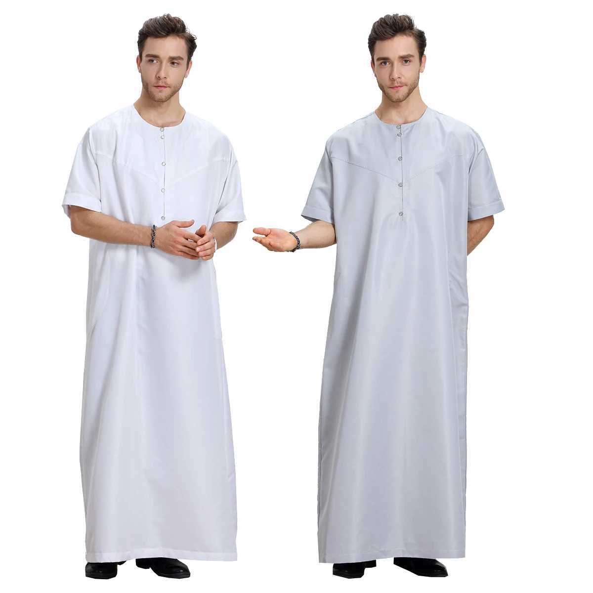 Thobe Dishdasha Mens Thawb Thoub Muslim Islamic Abaya Daffah Dress Saudi Style Daffah Arab Dubai Kaftan Middle East W250310