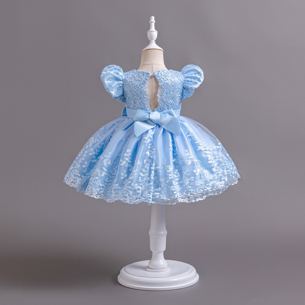 New childrens dress girls dress lace puffy veil piano performance princess dress 240322