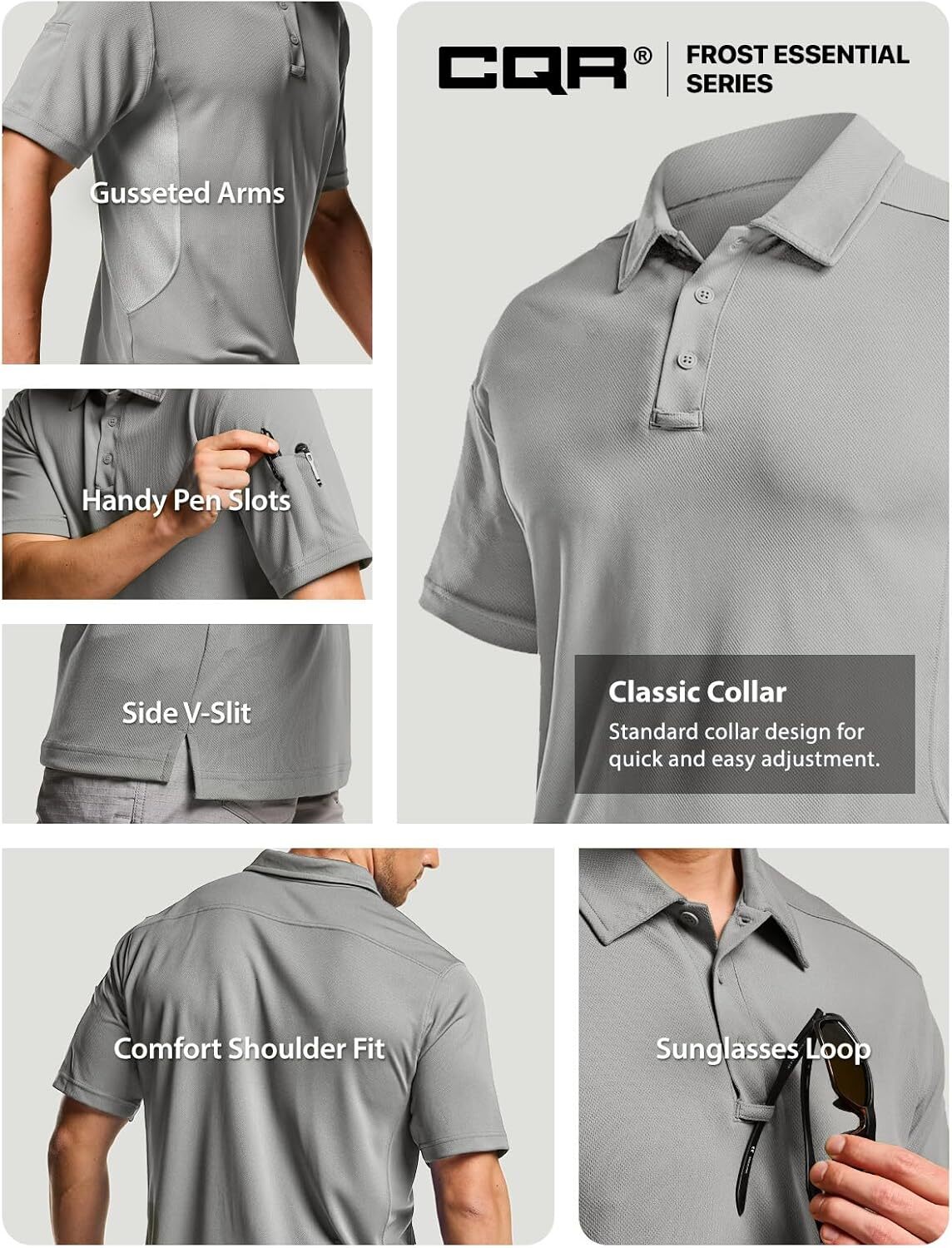 Mens Polo shirt Mens Polo Shirts, Tactical Short Sleeve Golf Performance Shirts, Lightweight Dry Fit Polos shirts tshirt Casual tops summer clothes Sh