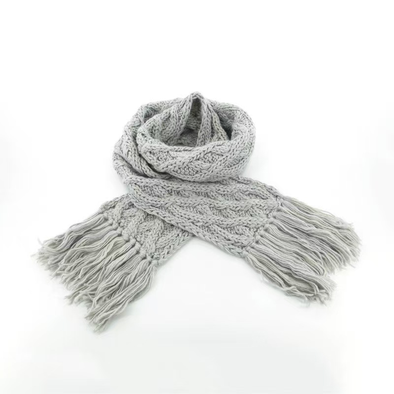 K089 2025 DIY handmade thick wool scarf knitted high quality versatile fashion winter Korean style plus velvet thick scarf