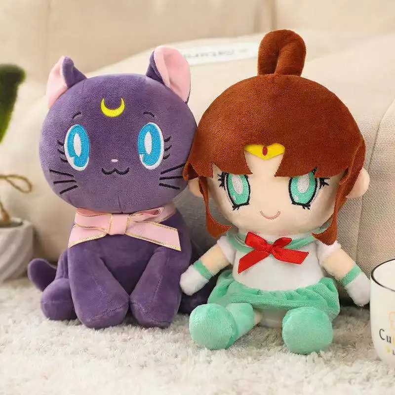 25CM Kawaii Sailor Moon Plush Toy Moon Cat Moon Hare Cute Girl Heart Filled Anime Doll Gift Home Bedroom DecorationT250310