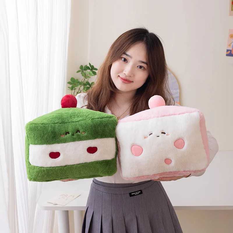 Kawaii Cartoon Hot Cake Plush Doll High Quality Soft Stuffed Fruit Strawberry Wedding Cake Simulation Food Plush Toy Home DecorT250310