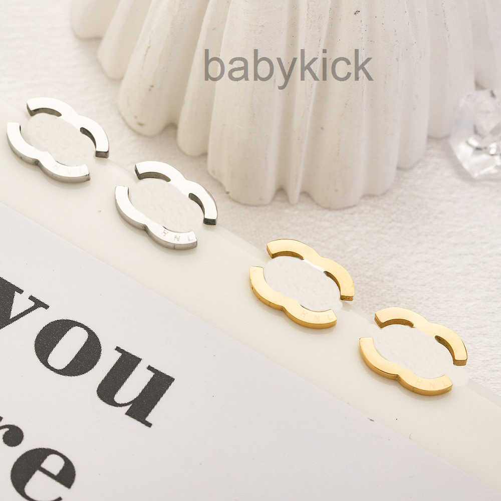 Designer Jewelrys Womens 18K Gold Plated Designer Letter Earrings Brand Designer Brand Stainless Steel Simple Letter Earrings Wedding Party Jewelry