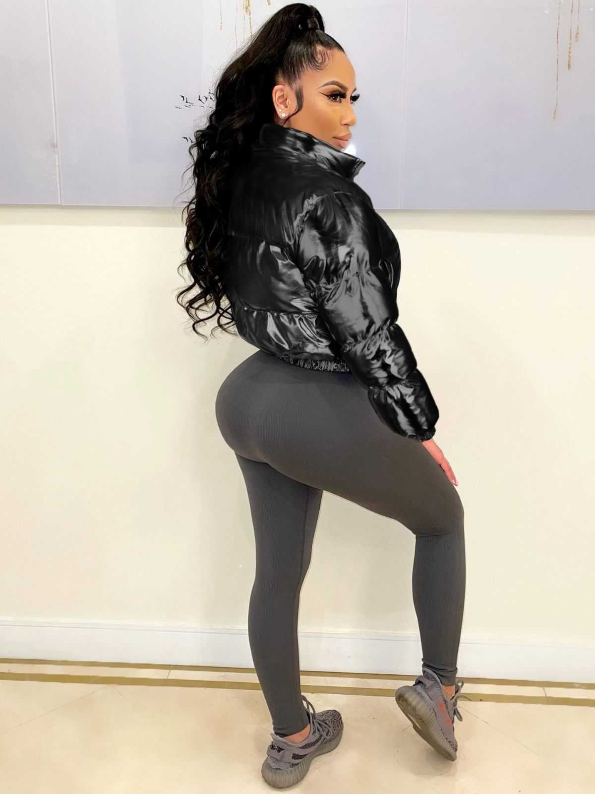 Womens Down Parkas Bubble Puffer Coats Crop Jacket Casual Thick Warm Down Cropped Coat Y2K Clothes Streetwear Winter Jakcets Y250310