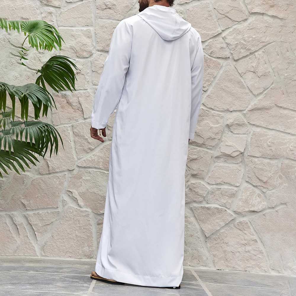 Arab mens clothes Large Middle East Dubai Trkiye Muslim mens pockets Solid hat Casual loose coat W250310