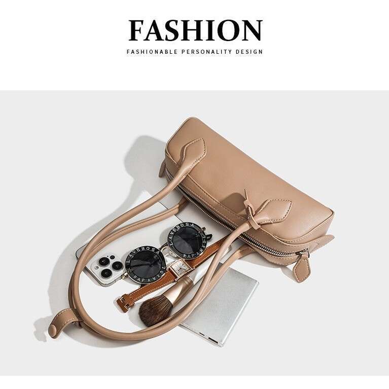 Baguette Purses Cowhide hot Sausage Armpit Bag - Genuine Leather Shoulder Bag, High-End Feeling French Stick Handbag