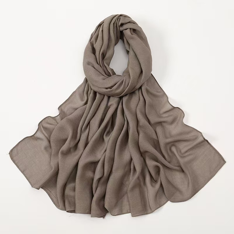 T256 thin modal single color thin edge breathable cotton shawl cotton and linen women's scarf headscarf