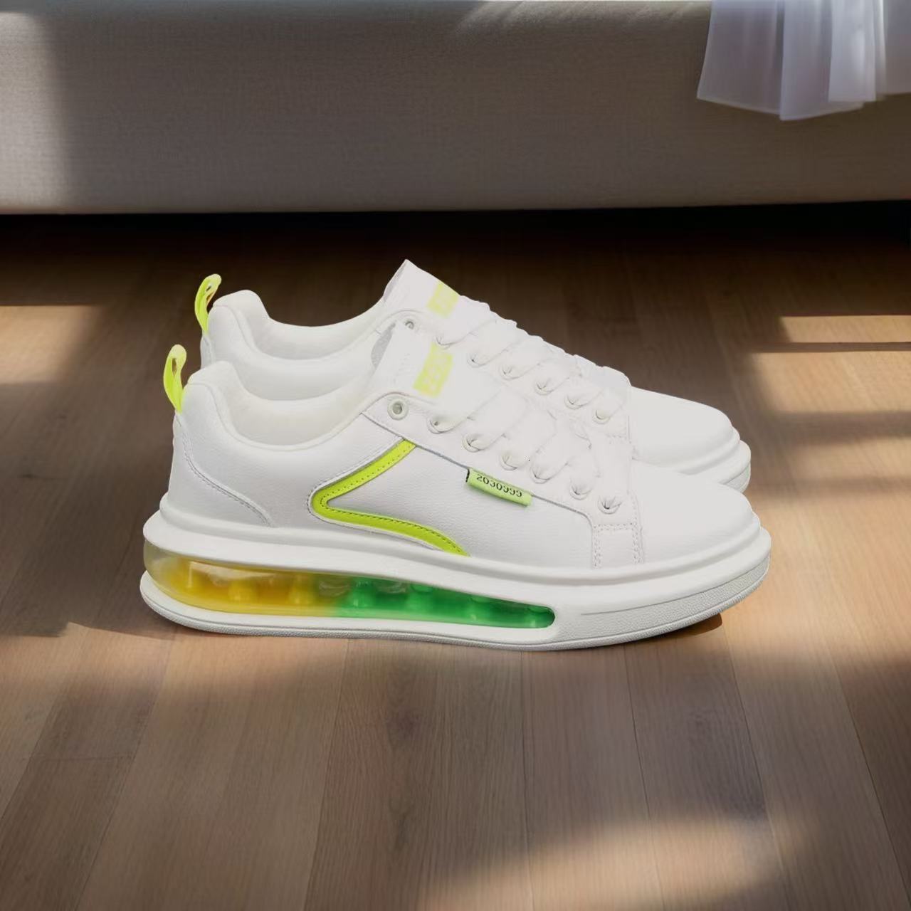 Couple s Board Shoes Thick Soled Air Cushion Men s Fashion Designer White Shoes Versatile Outdoor Casual Sports Shoes Breathable High quality Skateboa