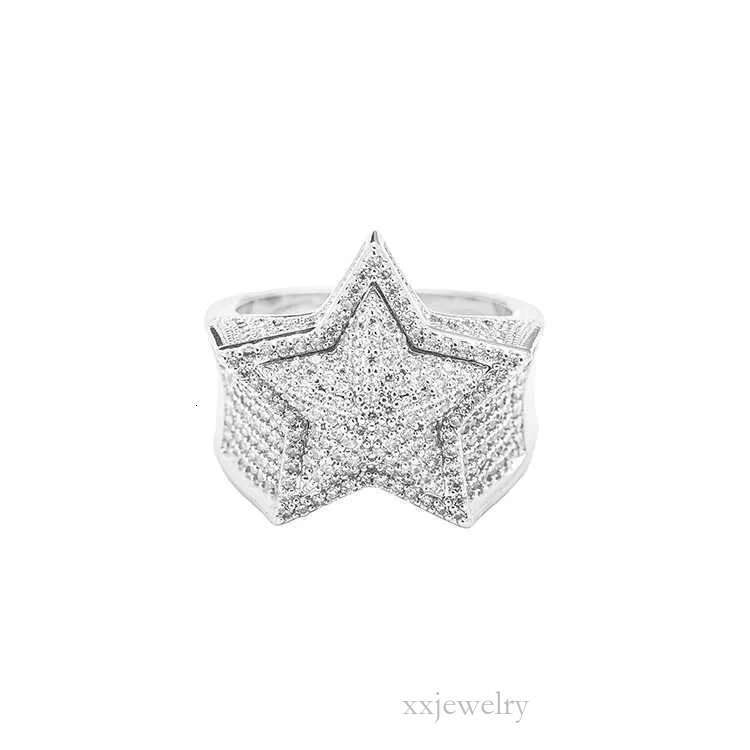 Hot Sale Jewelry Sier VVS Moissanite Dia Hip Hop Start Shape Iced Out Ring
