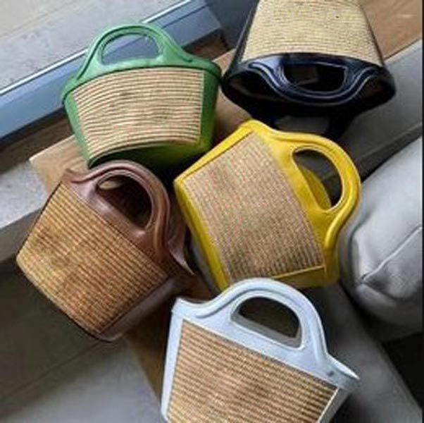Evening Bags Shoulder Bags Shoulder Bags Embroidered Woven Straw Bag Niche Vegetable Basket Bucket Tote Single Crossbody Handbag Gift